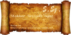 Stokker Szilvánusz névjegykártya